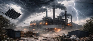 wichura nad frabryką